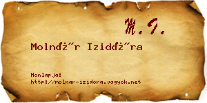 Molnár Izidóra névjegykártya